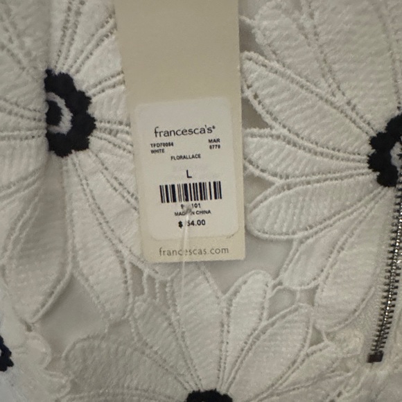 Francesca's Collections White Floral Halter Top w/ matching skirt new w/ tags - Picture 2 of 4